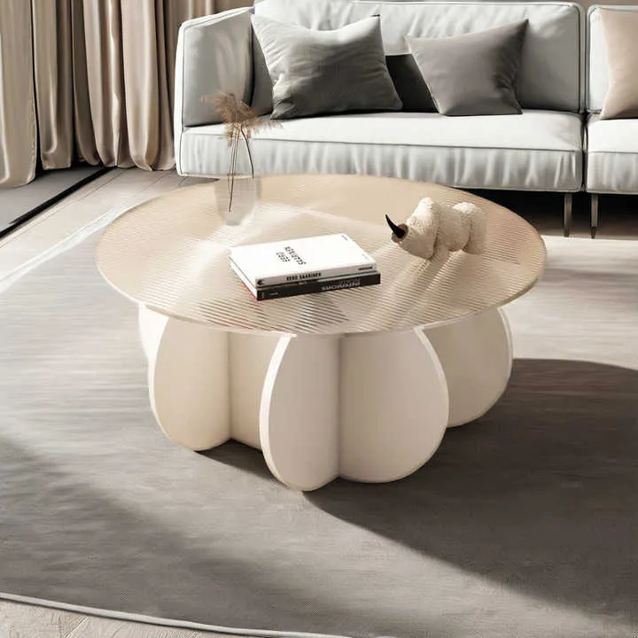 طاولة قهوة من الزجاج المقسى بتصميم عصري . Modern Simple Luxury Design Tempered