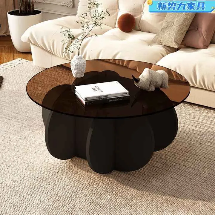 طاولة قهوة من الزجاج المقسى بتصميم عصري . Modern Simple Luxury Design Tempered