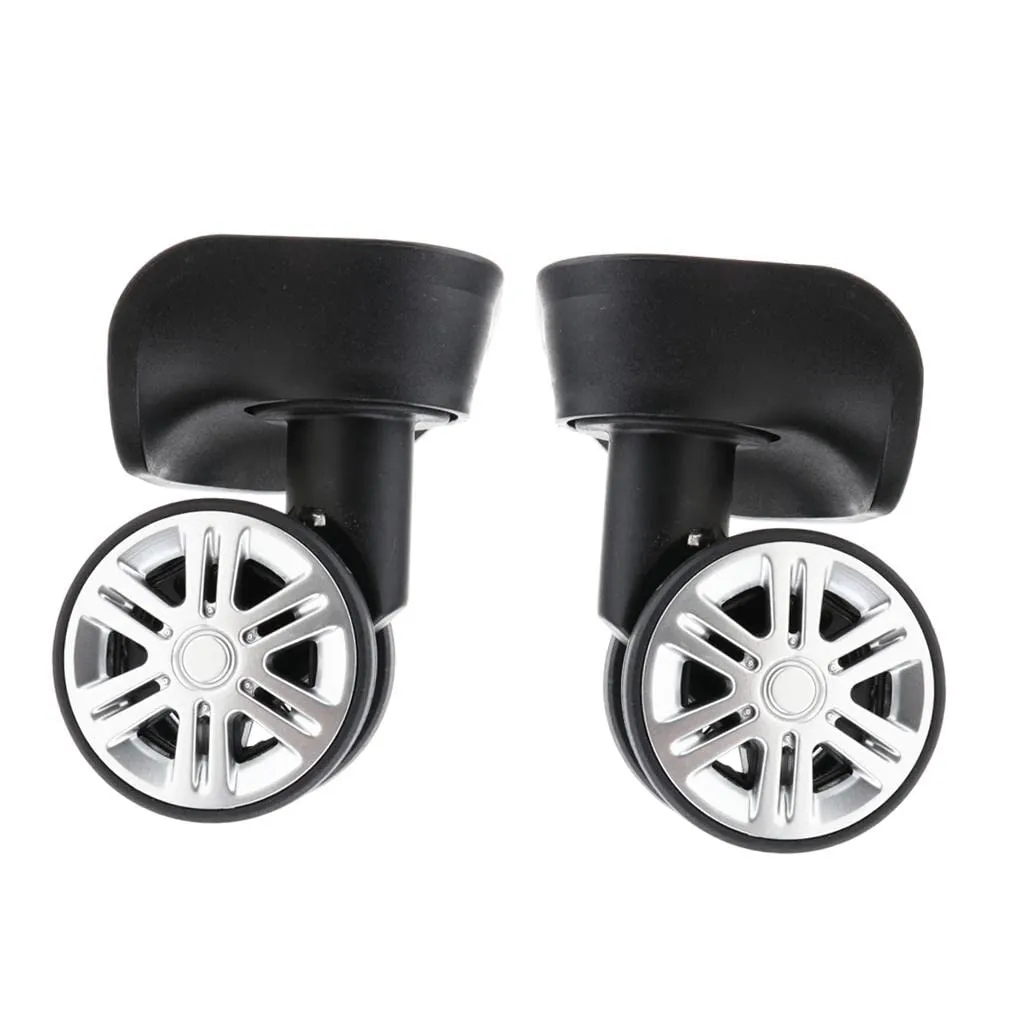 1 Pair Universal Swivel Luggage Suitcase Wheel Replacement Caster Large Size, Black, C as described