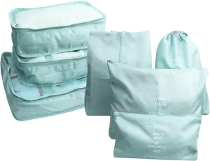 7 Pack Packing Cubes for Suitcases, Luggage Organizers, Carry On Organizer Set, Storage Bags, Compression Cubes for Travel Accessories (Sky Blue)