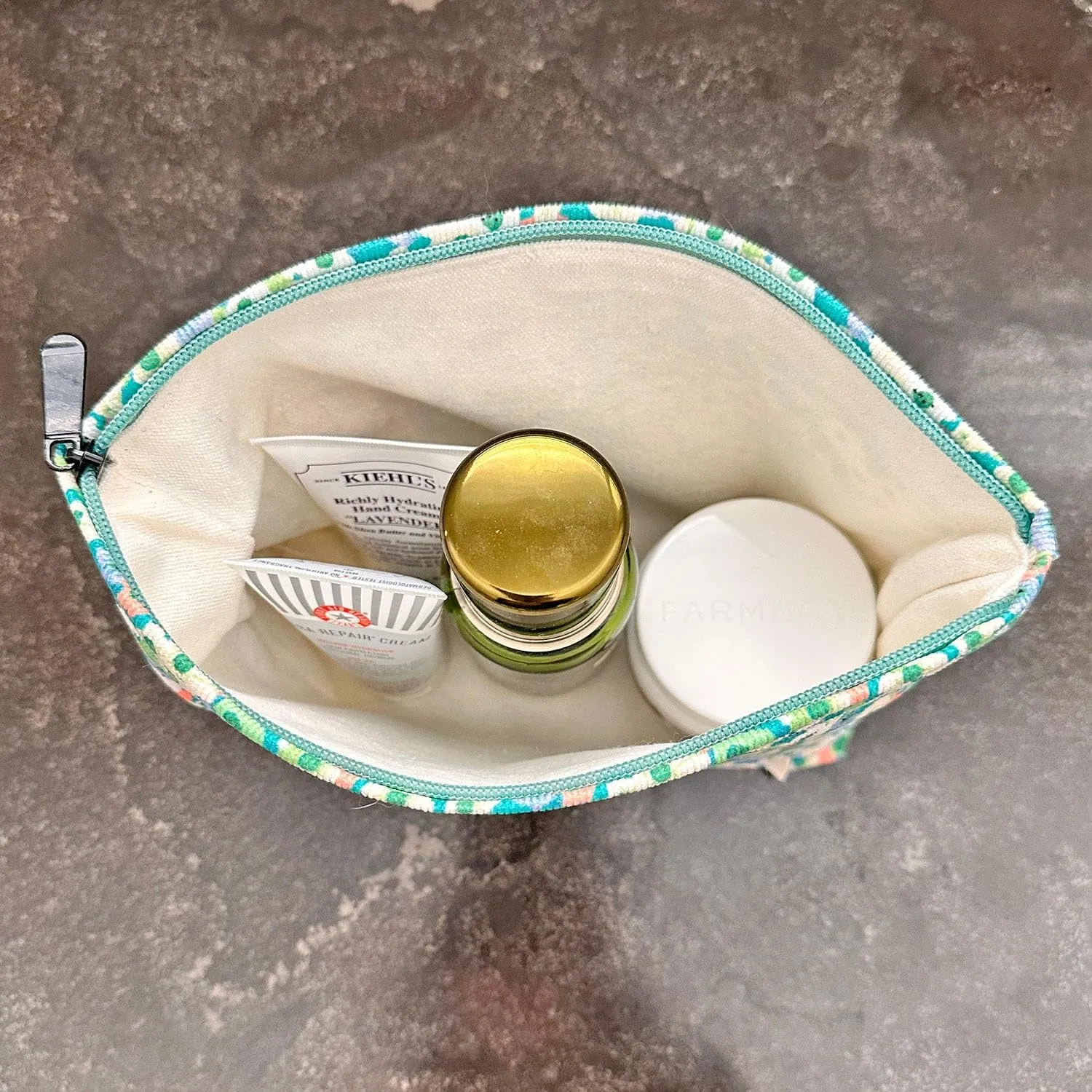 allydrew Cosmetic Pouch, Makeup and Toiletry Travel Bag, Green Floral
