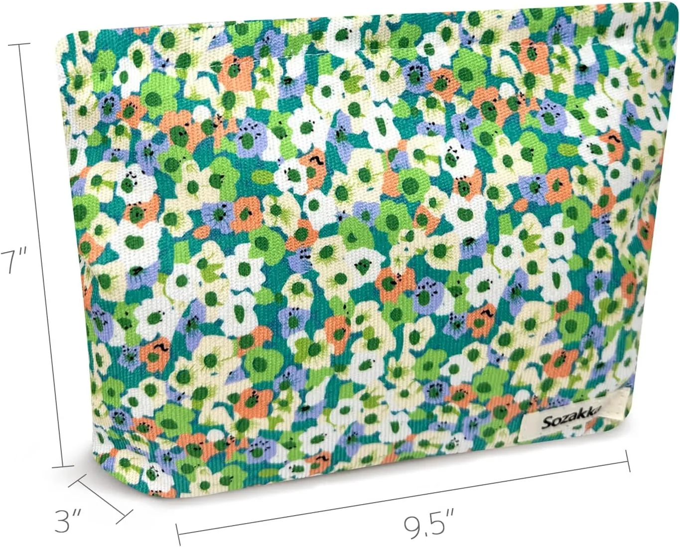 allydrew Cosmetic Pouch, Makeup and Toiletry Travel Bag, Green Floral