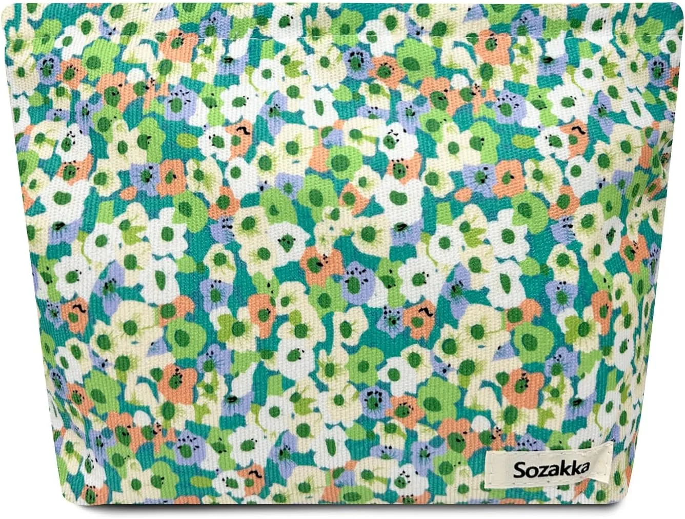allydrew Cosmetic Pouch, Makeup and Toiletry Travel Bag, Green Floral