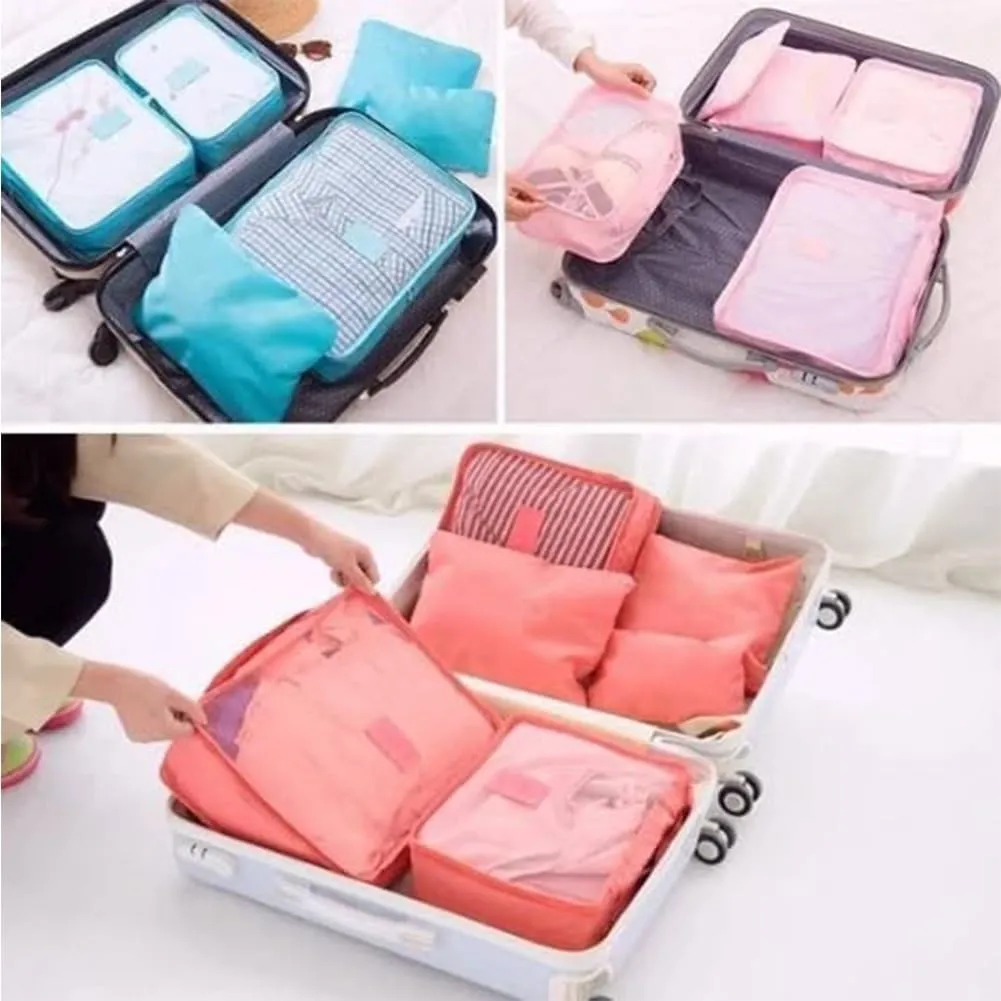 Alphabet Packing Cubes, Alphabet K Travel Cubes, Alphabet Travel Cubes, 6 Pieces Portable Luggage Packing Cubes, Travel Organizer Bags for Luggage (Black)