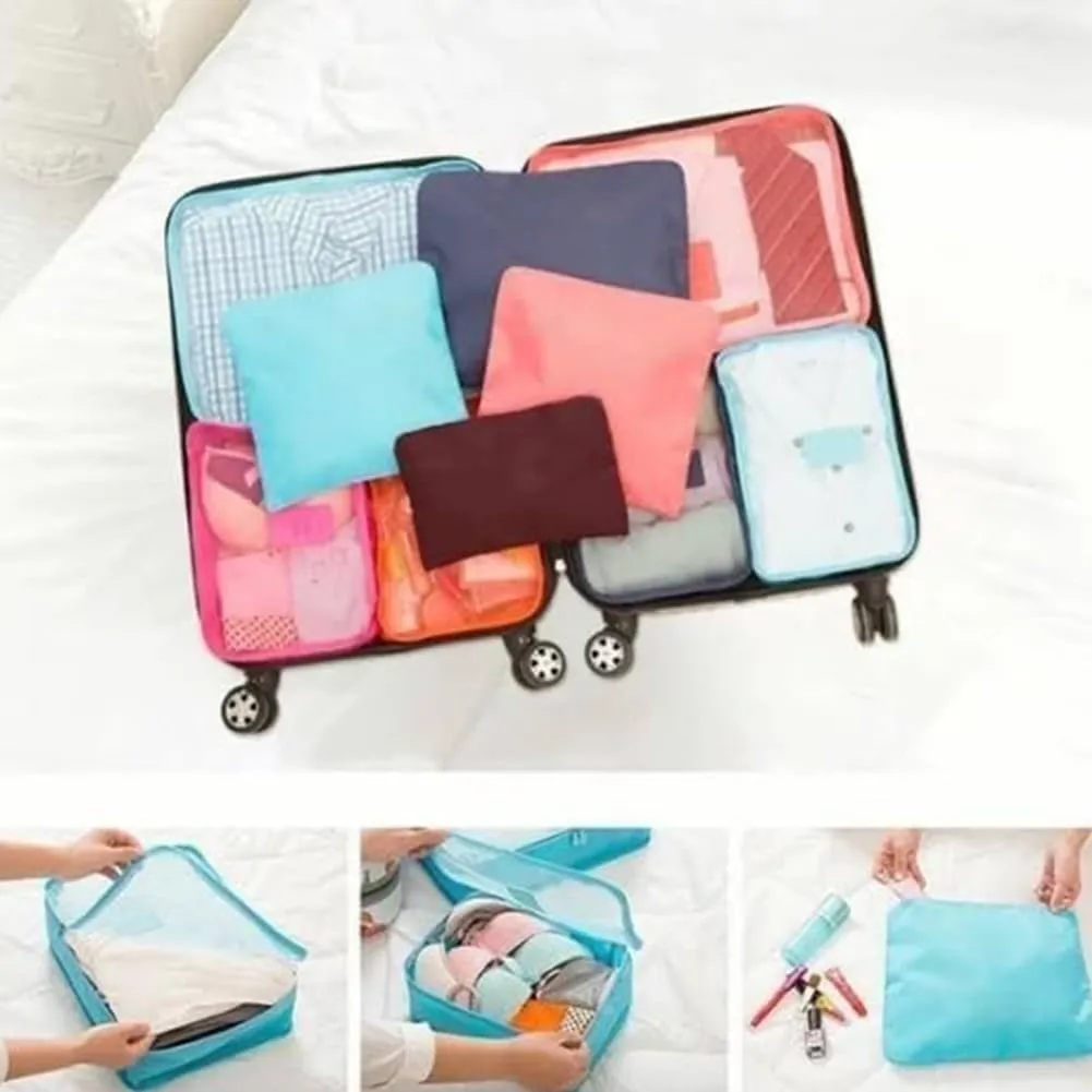 Alphabet Packing Cubes, Alphabet K Travel Cubes, Alphabet Travel Cubes, 6 Pieces Portable Luggage Packing Cubes, Travel Organizer Bags for Luggage (Black)