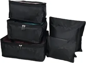 Alphabet Packing Cubes, Alphabet K Travel Cubes, Alphabet Travel Cubes, 6 Pieces Portable Luggage Packing Cubes, Travel Organizer Bags for Luggage (Black)