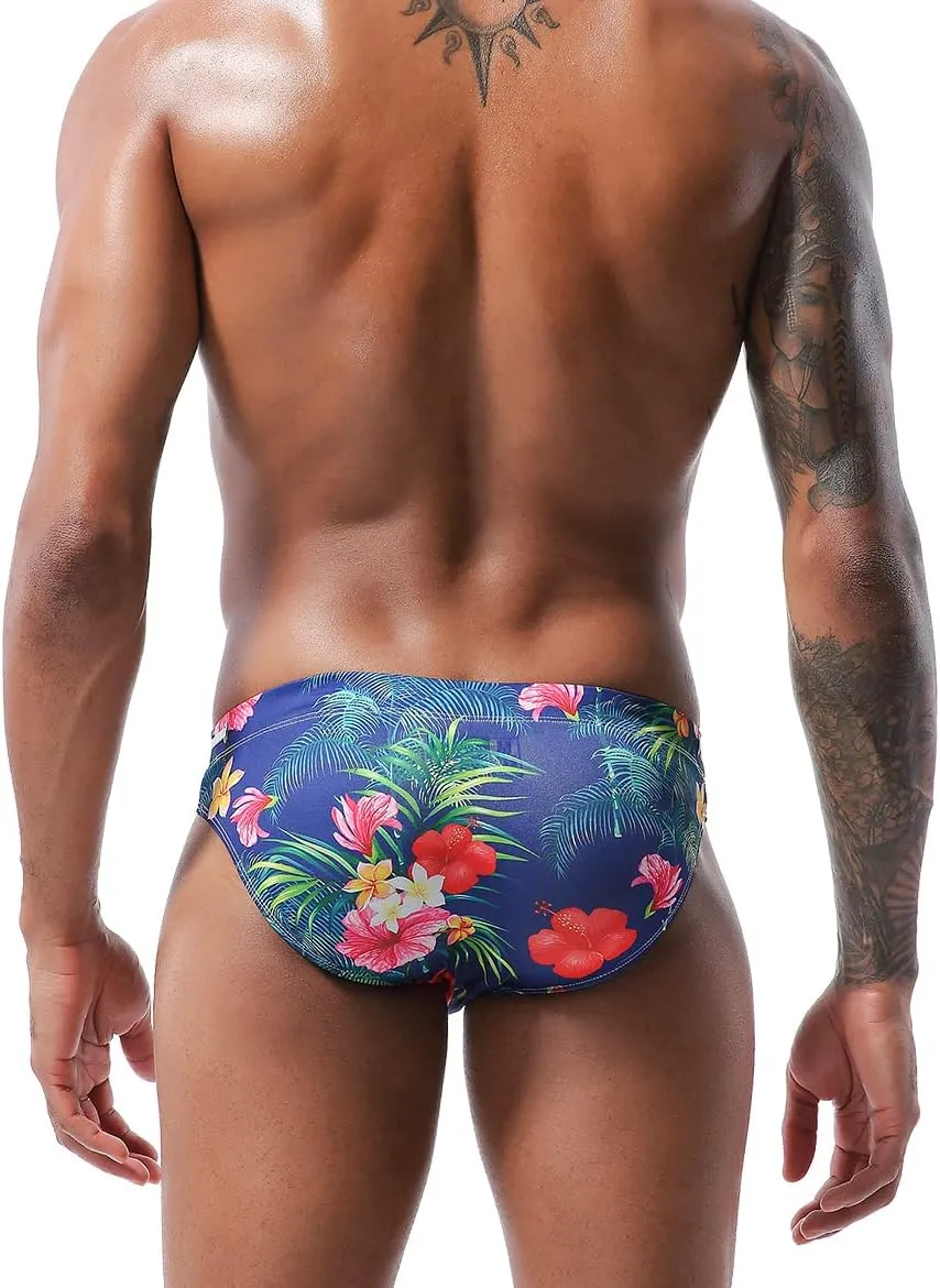 Arjen Kroos Men's Swim Briefs Swimsuit Sexy Print Swimwear Bikinis with Drawstring
