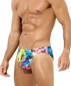 Arjen Kroos Men's Swim Briefs Swimsuit Sexy Print Swimwear Bikinis with Drawstring