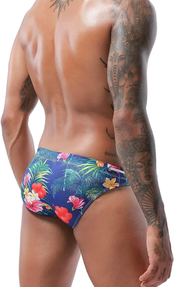 Arjen Kroos Men's Swim Briefs Swimsuit Sexy Print Swimwear Bikinis with Drawstring