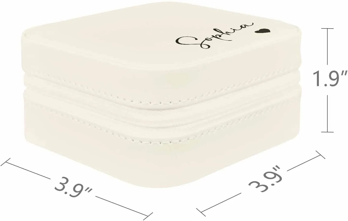 Artsadd Custom Name Jewelry Box from Mom Dad, Personalized Heart Jewelry Organizer Portable Leather Mini Jewelry Travel Case for Wedding Engagement Bridal Shower