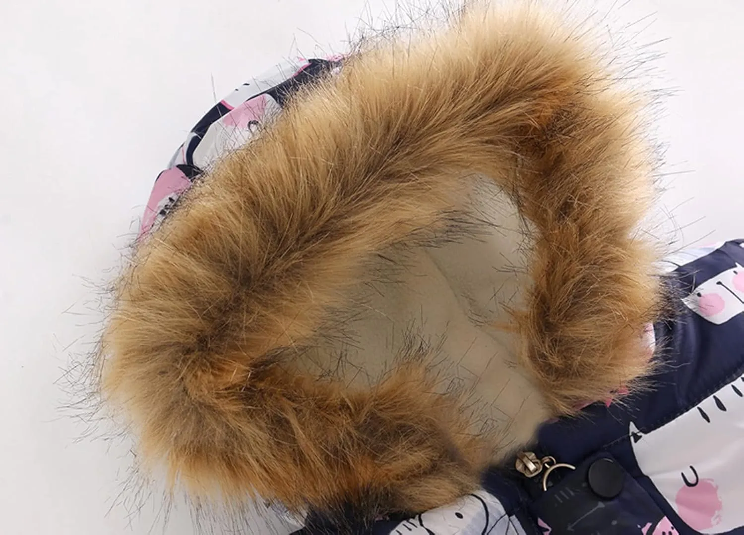 Baby Girls' Winter Coats Long Length Down Jacket Animals Print Cozy Hoodie Outerwear for 2~11 Years