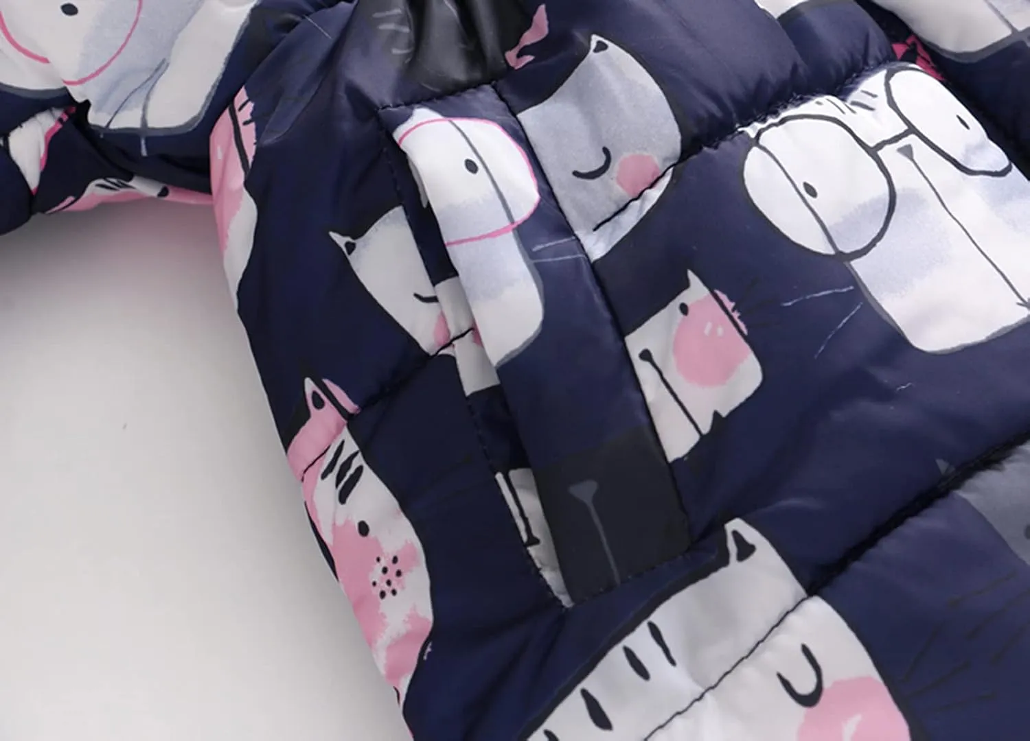 Baby Girls' Winter Coats Long Length Down Jacket Animals Print Cozy Hoodie Outerwear for 2~11 Years