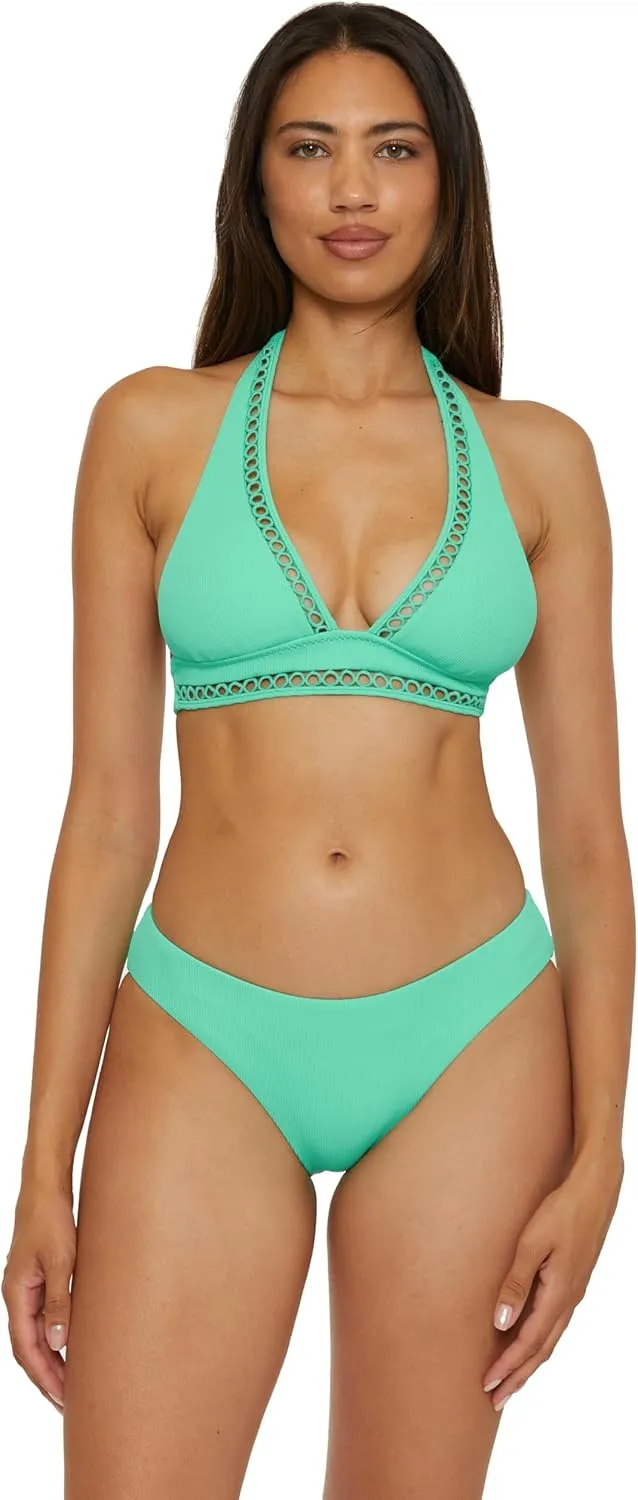 BECCA Women's Standard Modern Edge Shirred American Bikini Bottom, Cheeky Coverage, Swimwear Separates