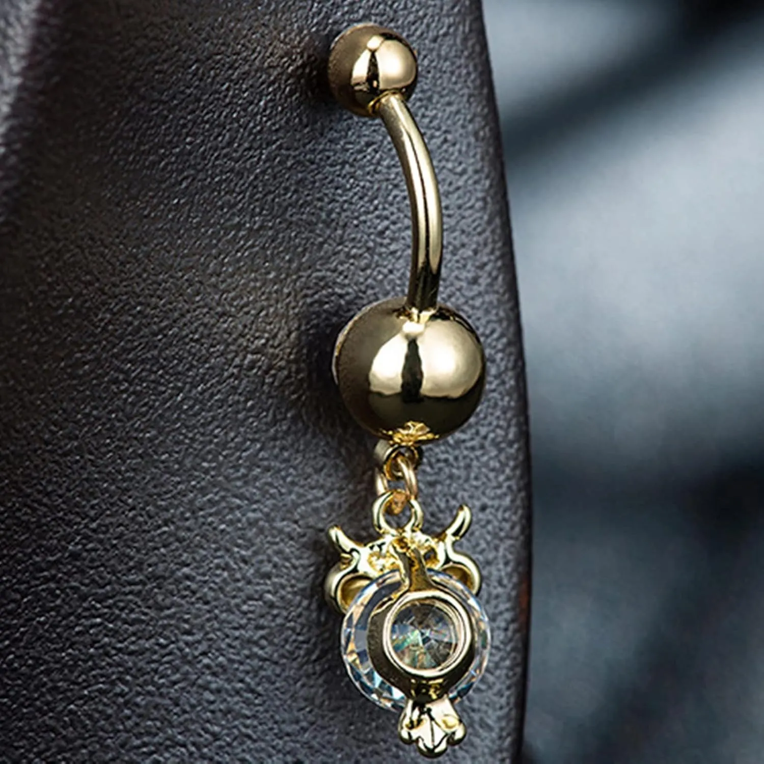 Belly Button Rings, Stainless-Steel Owl Navel Jewelry, Piercing Body Jewelry for Women