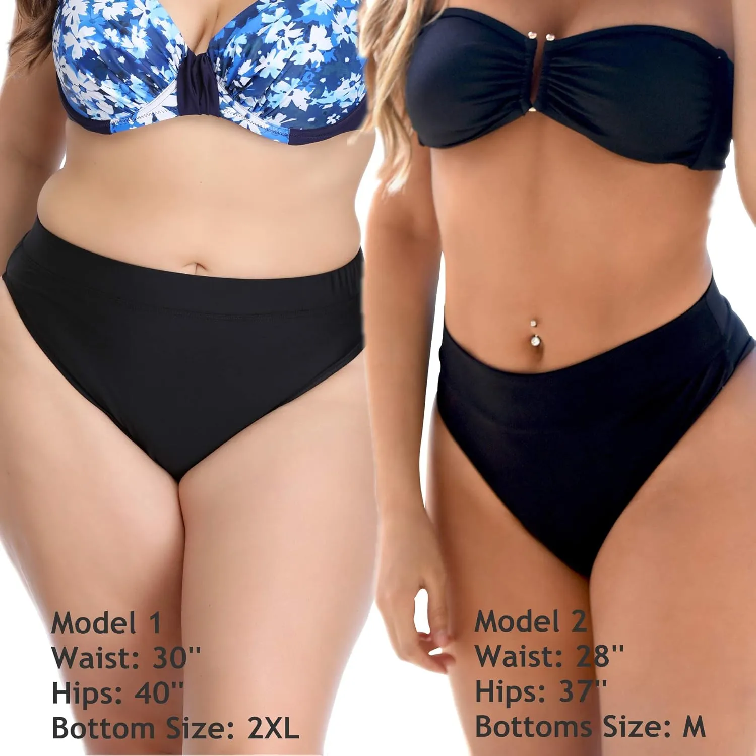 bestselling Women Vintage High Waist Bikini Bottoms Brazilian Ruched Cut Tankini Panites