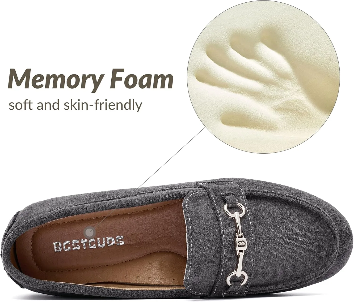 BGSTGUDS Women's Wide Loafers Shoes Cute Dressy Shoes Ladies Comfort Slip Ons Work Shoes