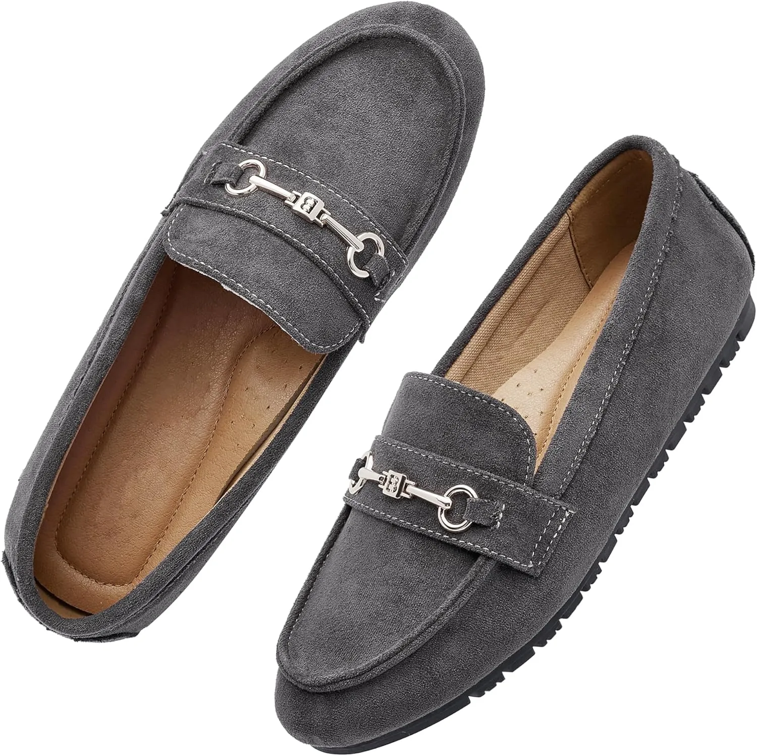 BGSTGUDS Women's Wide Loafers Shoes Cute Dressy Shoes Ladies Comfort Slip Ons Work Shoes
