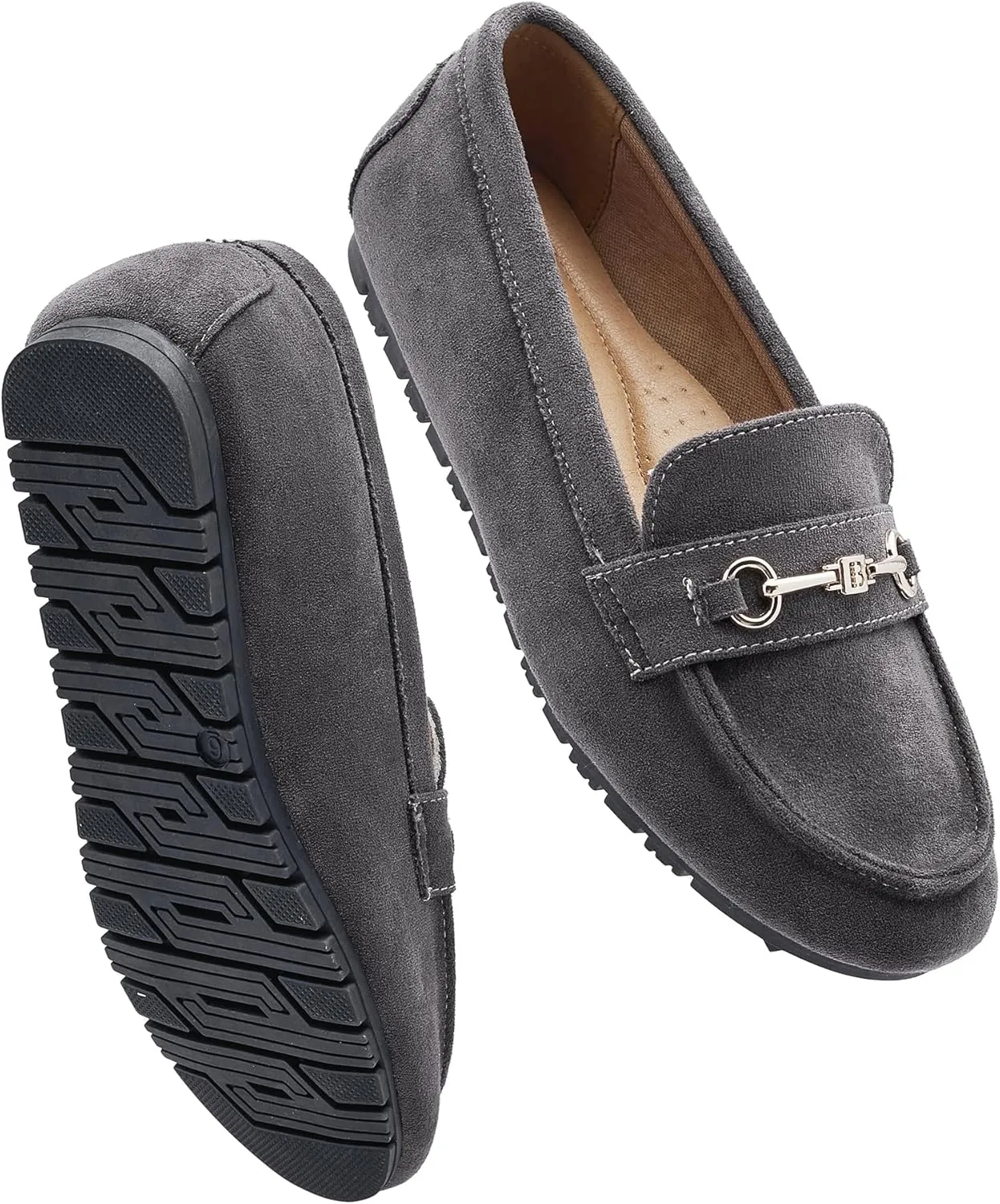 BGSTGUDS Women's Wide Loafers Shoes Cute Dressy Shoes Ladies Comfort Slip Ons Work Shoes