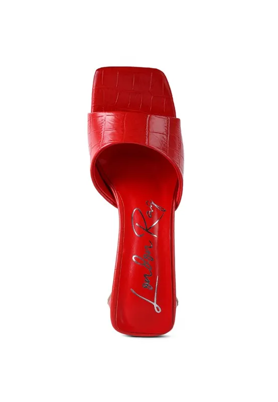 Block Heel Croc Sandal