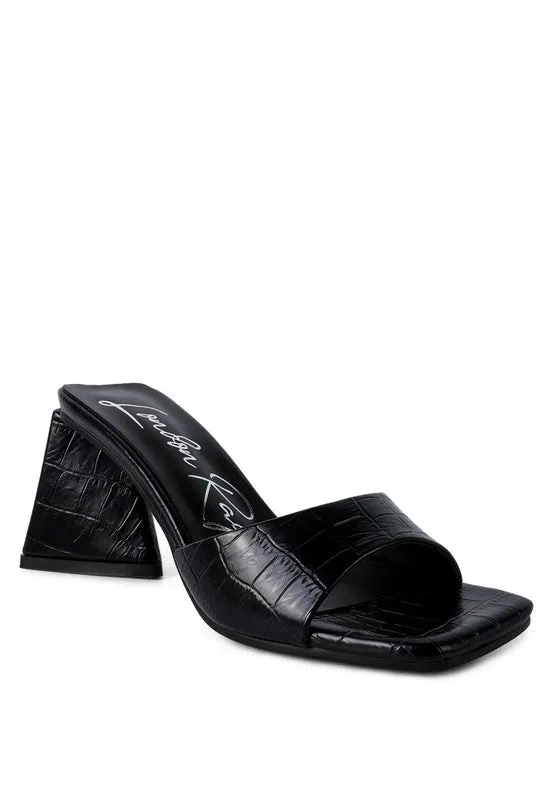 Block Heel Croc Sandal