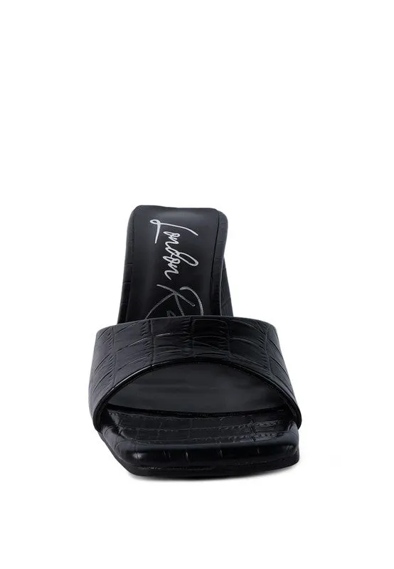 Block Heel Croc Sandal