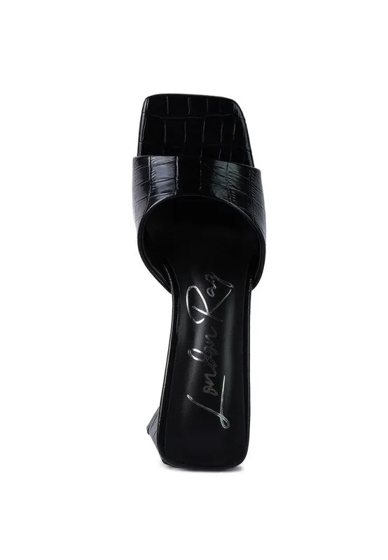 Block Heel Croc Sandal
