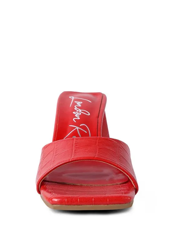 Block Heel Croc Sandal