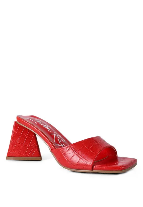 Block Heel Croc Sandal
