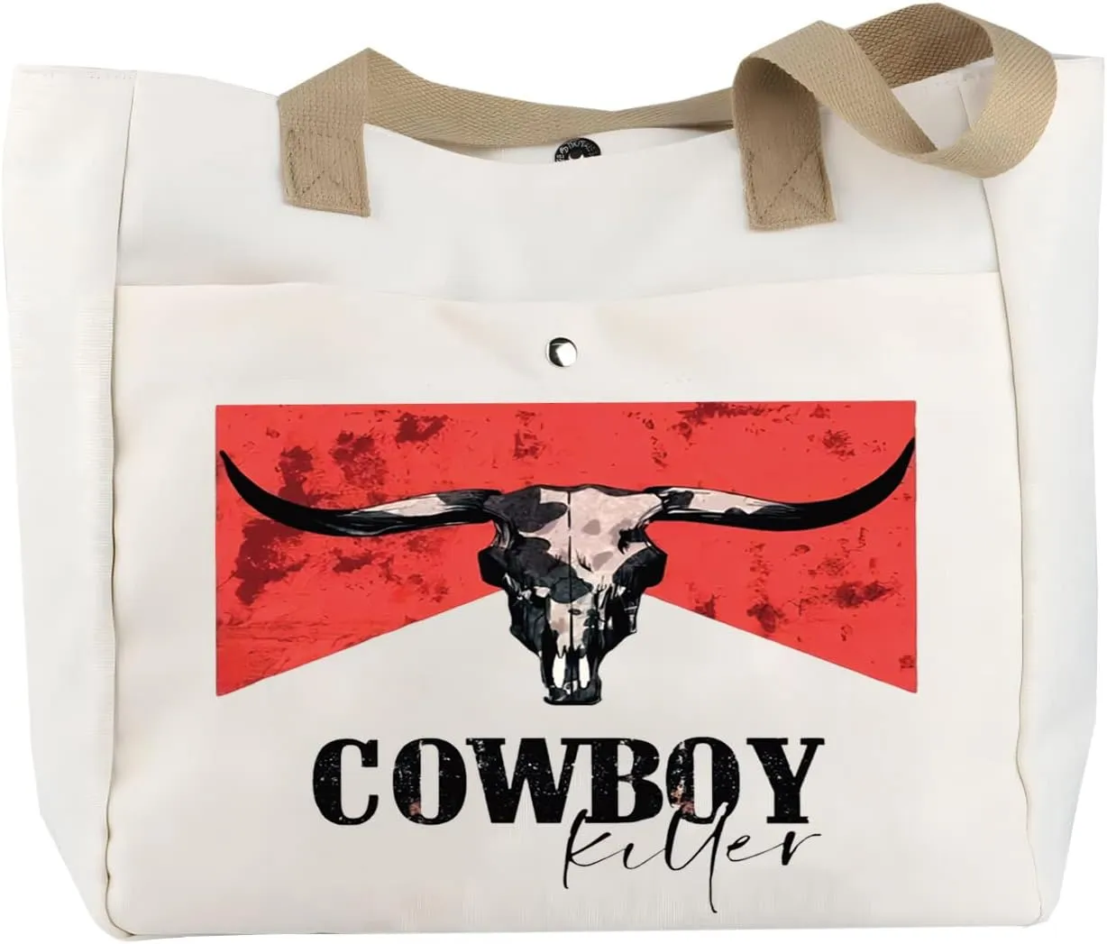 BLUPARK Cowboy Killer Cosmetic Bag Western Cowgirl Gift Women Wild Vintage Western Rodeo Zipper Pouch Bull Skull Graphic Bag (Cowboy Killer TO)