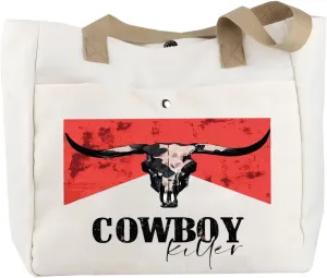 BLUPARK Cowboy Killer Cosmetic Bag Western Cowgirl Gift Women Wild Vintage Western Rodeo Zipper Pouch Bull Skull Graphic Bag (Cowboy Killer TO)