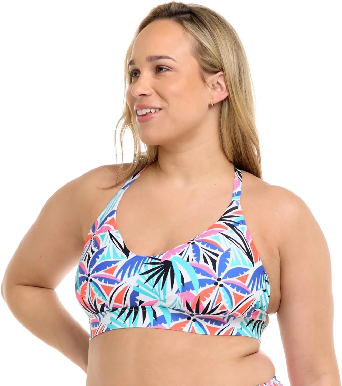 Body Glove Women's Ruth Plus Fixed Triangle Bikini Top Swimsuit with Adjustable Tie Back Detail, Available in Sizes 1x,2X,3X