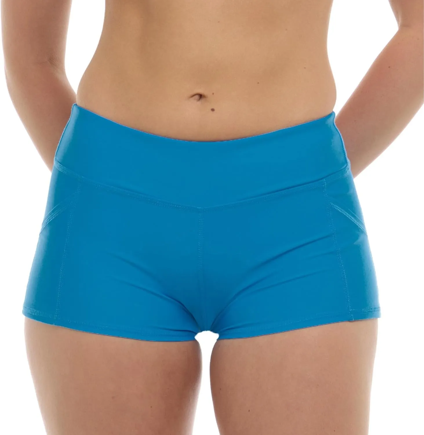 Body Glove Women's Standard Rider Elastic Waist Hybrid Swim Short with UPF 50, Blue Wave, X-Small