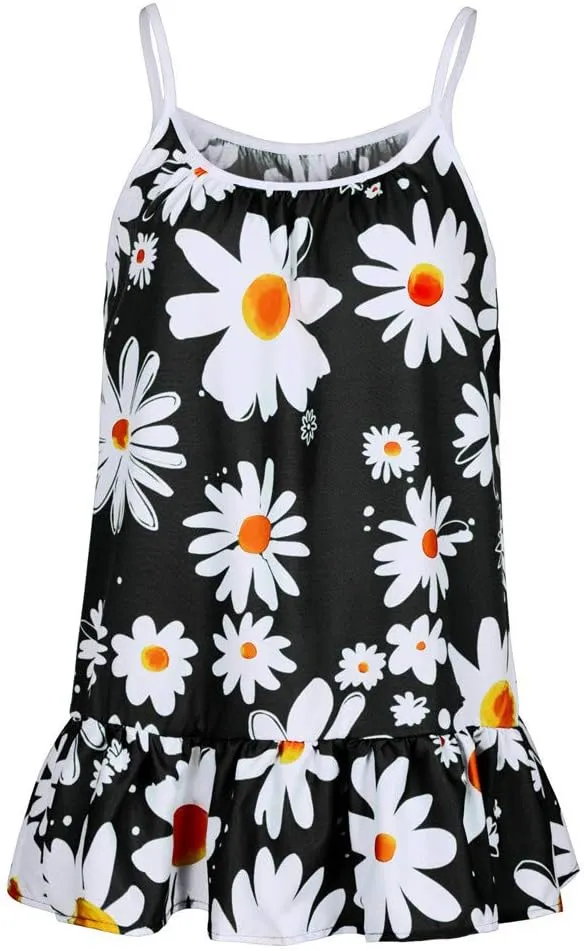 Boho Tank Tops for Women Dasiy Printed Loose Fit Flowy Cami Shirts Lightweight Summer Cute Beach Outfits Trendy
