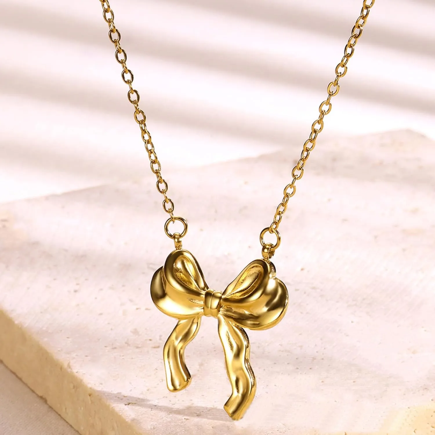 Bow Necklace Earrings Bracelet Bow Jewelry Sets for Women Dainty Gold Jewelry Set Bowknot Pendant Necklace Ribbon Stud Earrings Trendy Stuff Jewelry Gifts