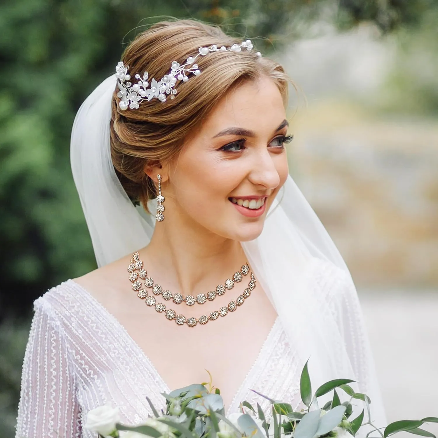choice of all Wedding Jewelry Set for Brides Bridesmaids Silver Rhinestone Necklace Earrings Bracelet Sets Formal Costume Jewelry Prom Jewelry Sets for Women