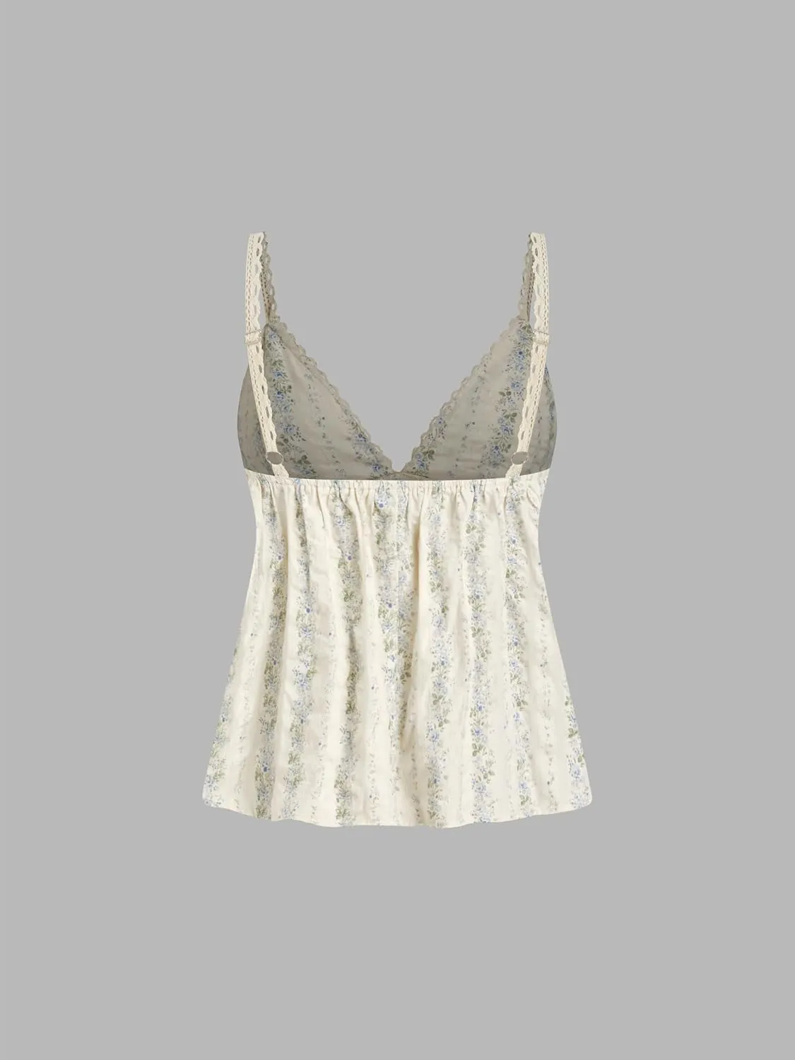 CIDER Women's Floral Cami Tops Summer V Neck Tank Top Cute Sleeveless Spaghetti Strap Camisoles