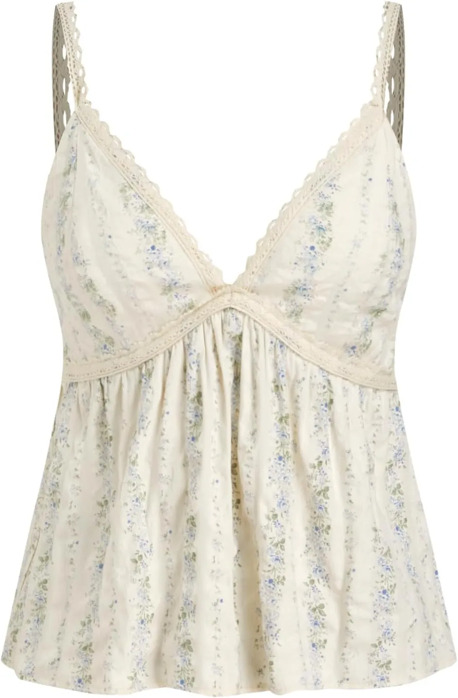 CIDER Women's Floral Cami Tops Summer V Neck Tank Top Cute Sleeveless Spaghetti Strap Camisoles