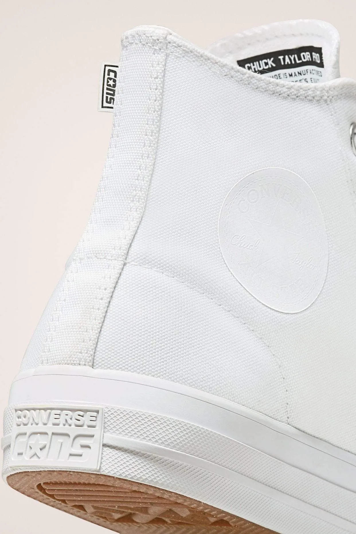 CONVERSE CONS CHUCK TAYLOR ALL STAR PRO HIGH TOP CANVAS - ALL WHITE