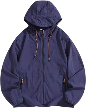 cooki Rain Coat Women with Hood Waterproof Windbreaker Lightweight Raincoats Travel Rain Jacket Fall Hooded Trench Coat