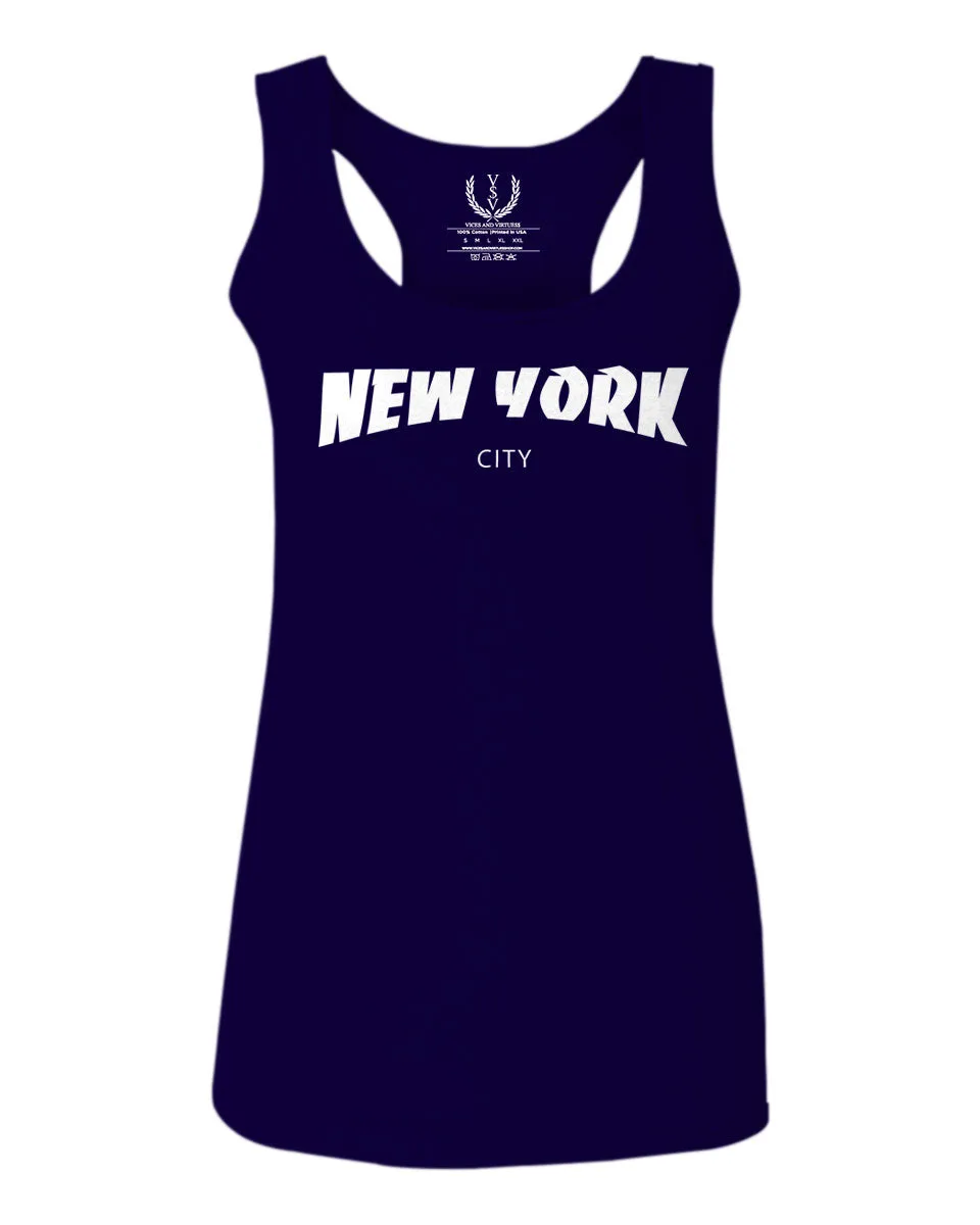 Cool Skateboarding New York City Fonts Good Vibe Graphic  women's Tank Top sleeveless Racerback