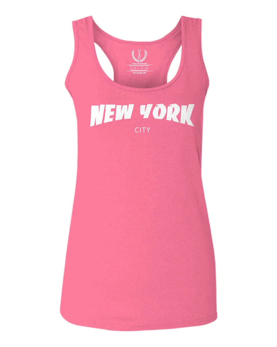 Cool Skateboarding New York City Fonts Good Vibe Graphic  women's Tank Top sleeveless Racerback