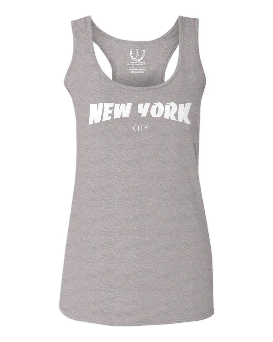 Cool Skateboarding New York City Fonts Good Vibe Graphic  women's Tank Top sleeveless Racerback
