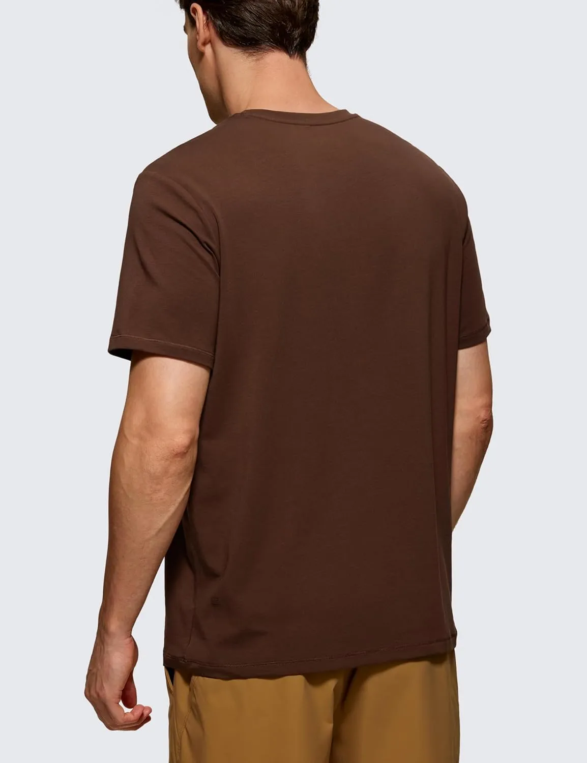 CRZ YOGA Mens Pima Cotton T-Shirts Short Sleeve Crew Neck Casual Shirts Breathable Workout Daily Tee Tops