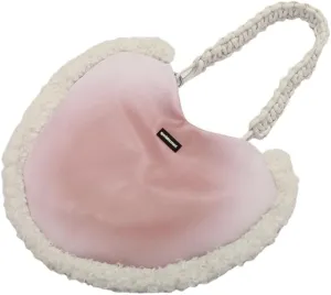 Cute heart shaped girl women's leather satchel crossbody bag purse Y2K purse Aesthetic tote bag (Pink)