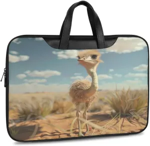 Cute Ostrich Laptop Tote Bag Waterproof Computer Carrying Case Business Office Briefcase