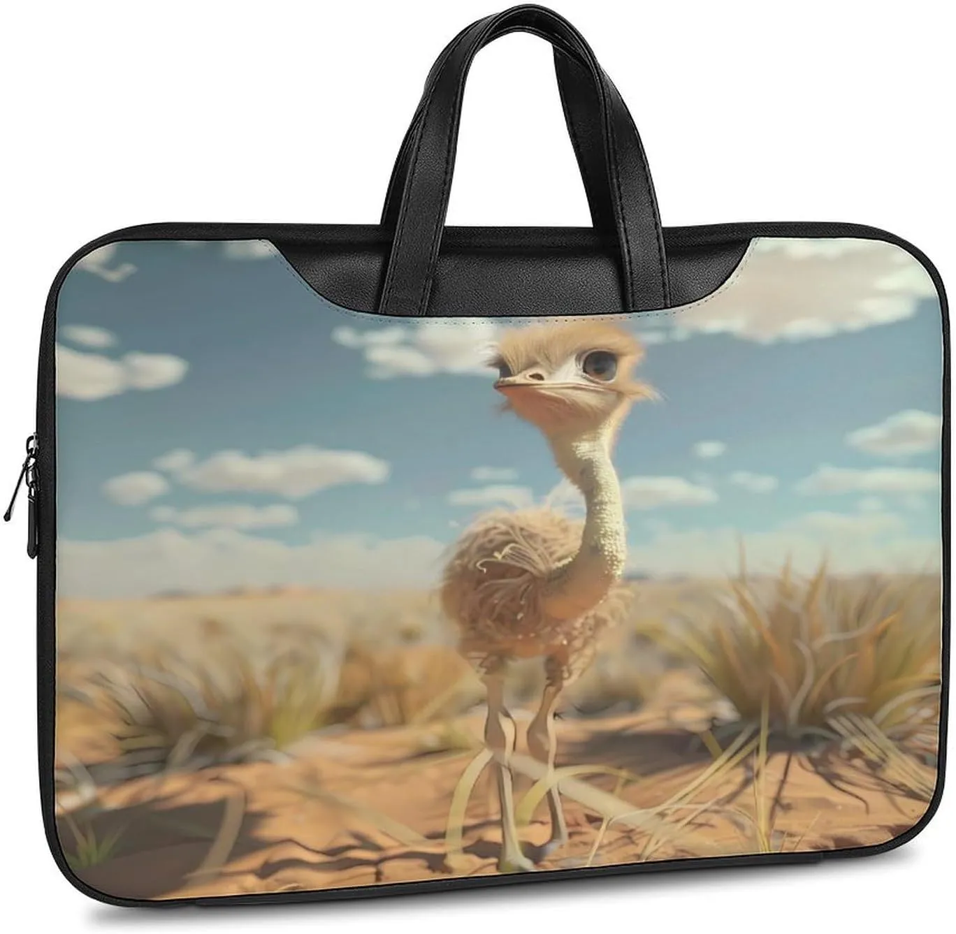 Cute Ostrich Laptop Tote Bag Waterproof Computer Carrying Case Business Office Briefcase