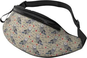 Cute Sea Otters Waist Bag With Adjustable Belt Bag Fanny Pack Bum Bag For Men Women Traveling Hiking Cycling Running Pattern-99
