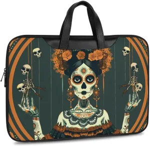 Dia De Los Muertos Marionettes Laptop Tote Bag Waterproof Computer Carrying Case Business Office Briefcase