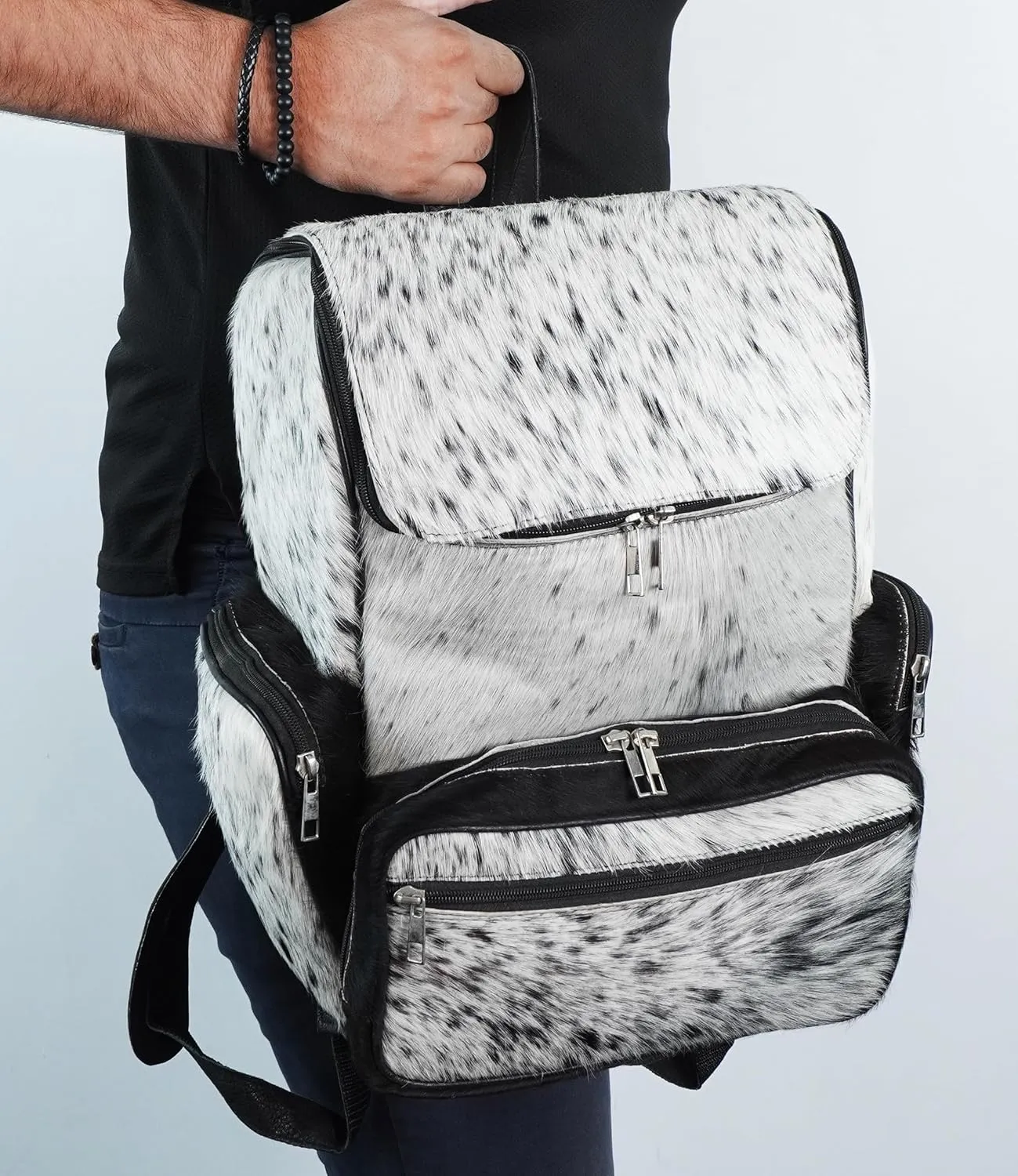 Diaper Bags Backpack Cow Print Leather Backpack for Men - Traval Diaper Bag Backpack