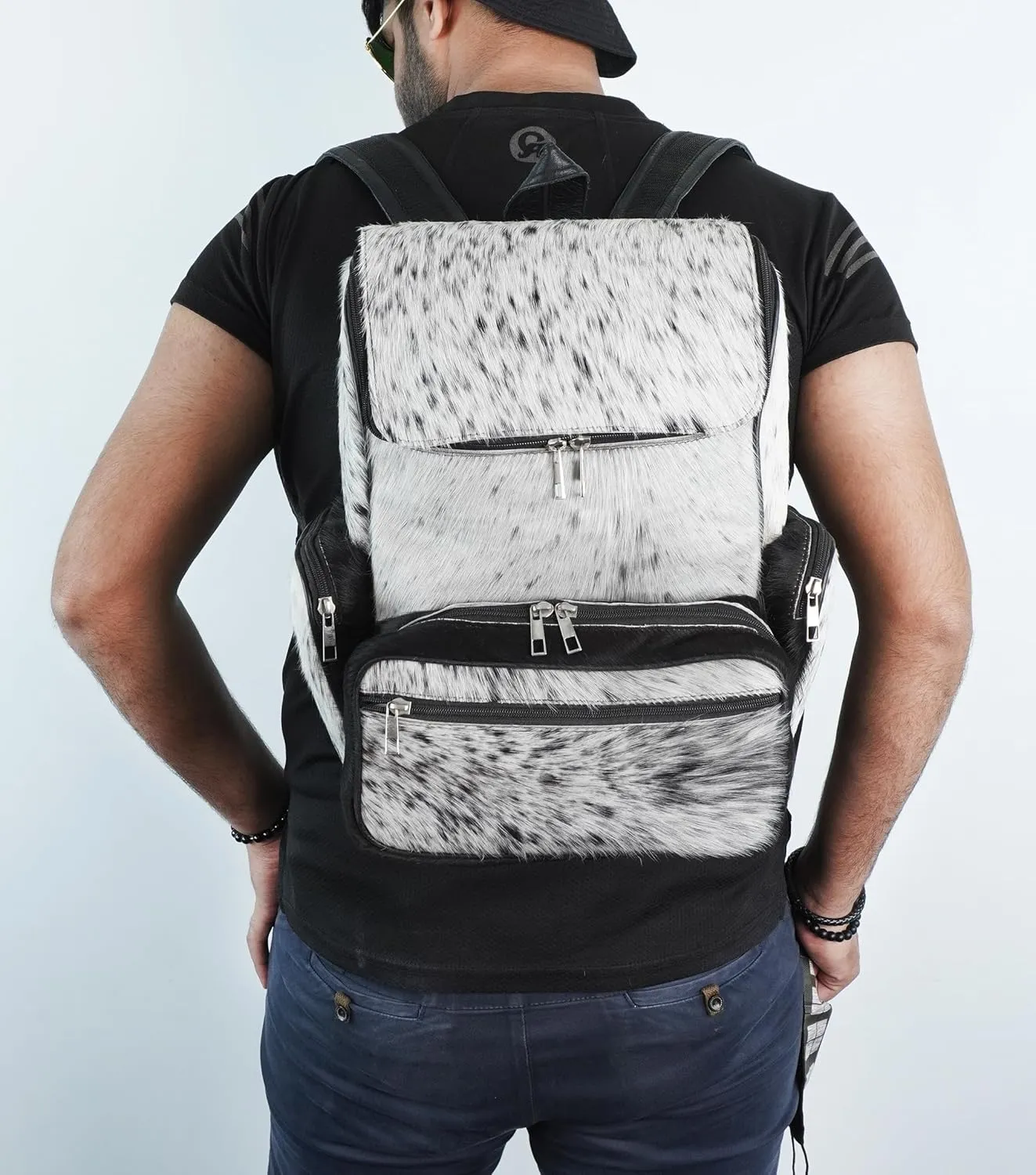 Diaper Bags Backpack Cow Print Leather Backpack for Men - Traval Diaper Bag Backpack